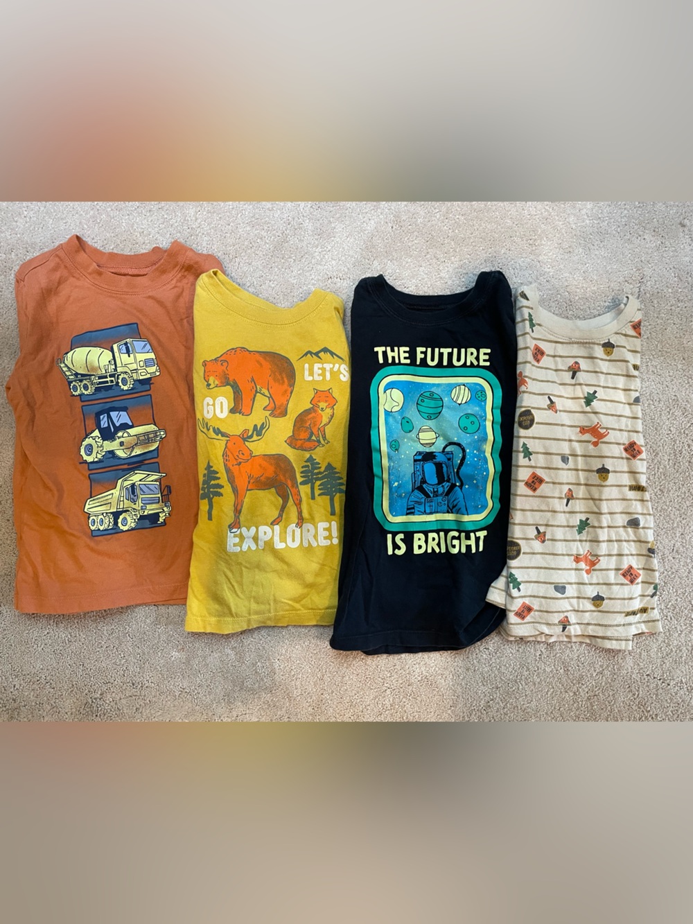 4T Long Sleeve Cotton Tees Lot Boys Carters Osh Kosh Old Navy